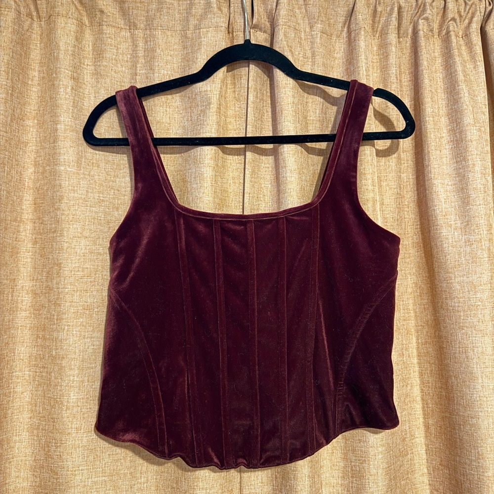 Velour burgundy top